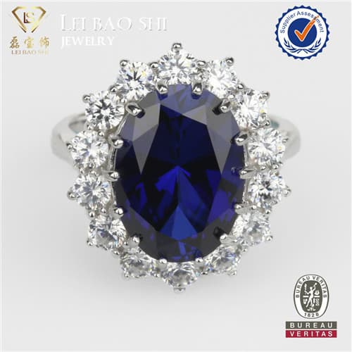 925 sterling silver ring blue diamond ring jewelry